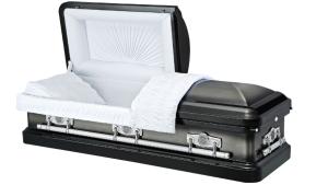 Crystal Ebony Metal Casket